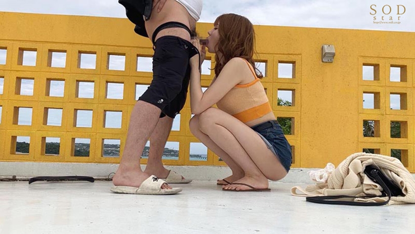 【夏といえば水着！SODstar全員ビキニ祭】ドキドキの初露出！アスリート 新海咲  南国イチャラブデートで露出SEX  パッケージ